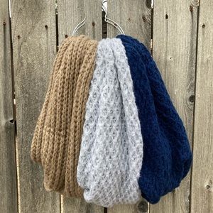 3 Knit Infinity Scarfs